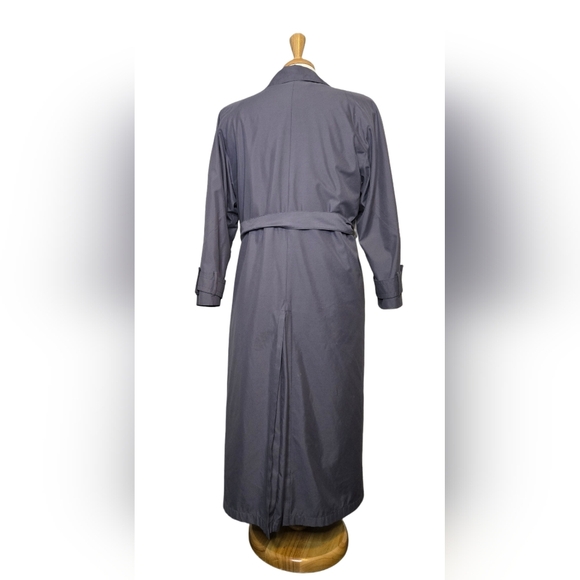 Vtg 80s London Fog Tempo Europa Long Trench Coat Wool Zip-Out Liner Size M - Picture 3 of 15